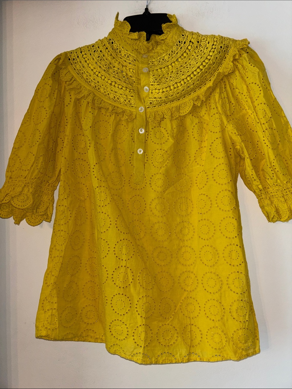 Boden Yellow Eyelet Blouse